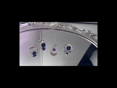 Anéis de Joias de Safira Colorida Criada em Laboratório