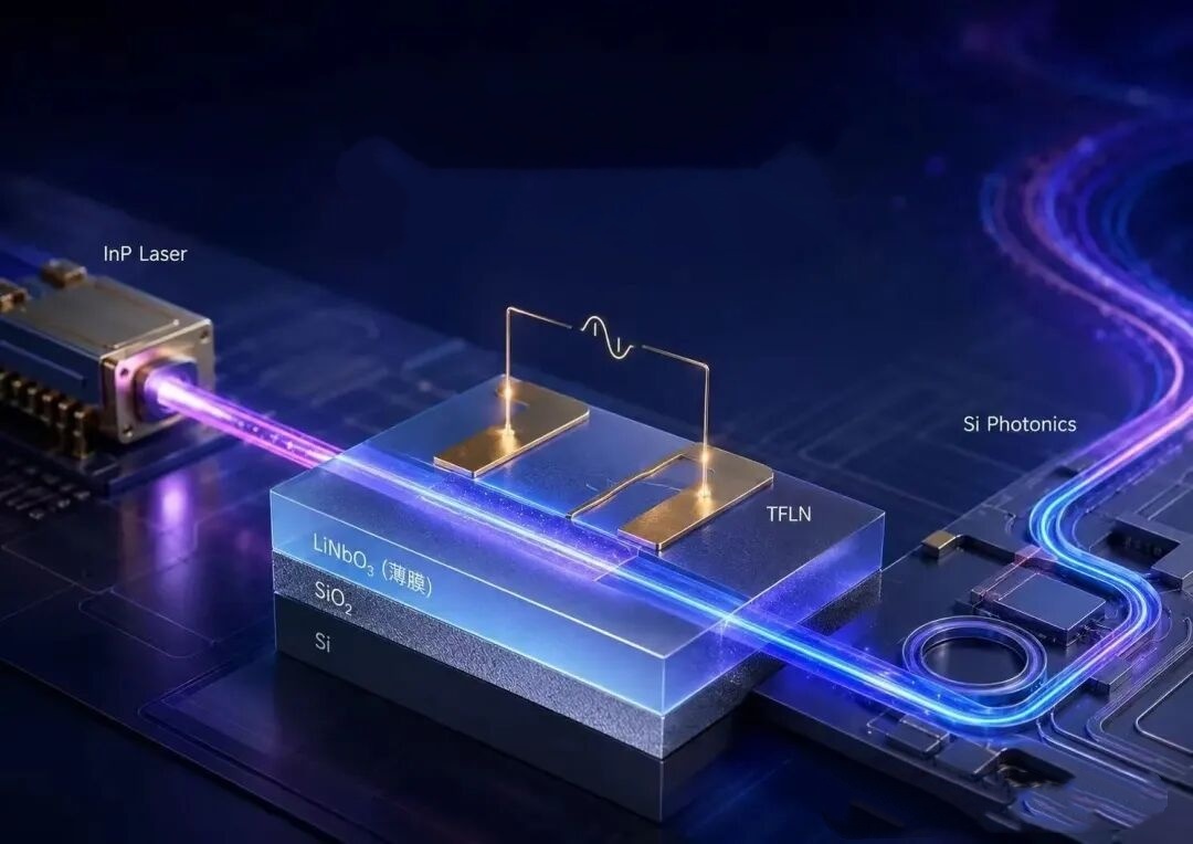 Últimos blogs da empresa sobre Niobato de lítio de filme fino: uma nova camada de modulação para transceptores ópticos de alta velocidade